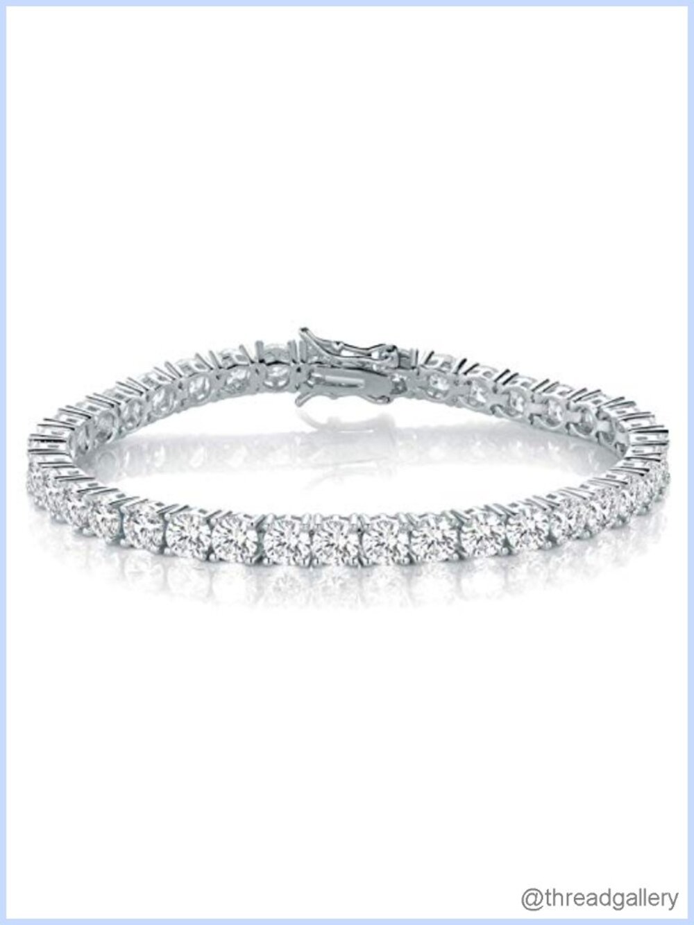 4mm Tennis Bracelet - 18K White Gold Plated CZ Bracelet for Women Men, Size